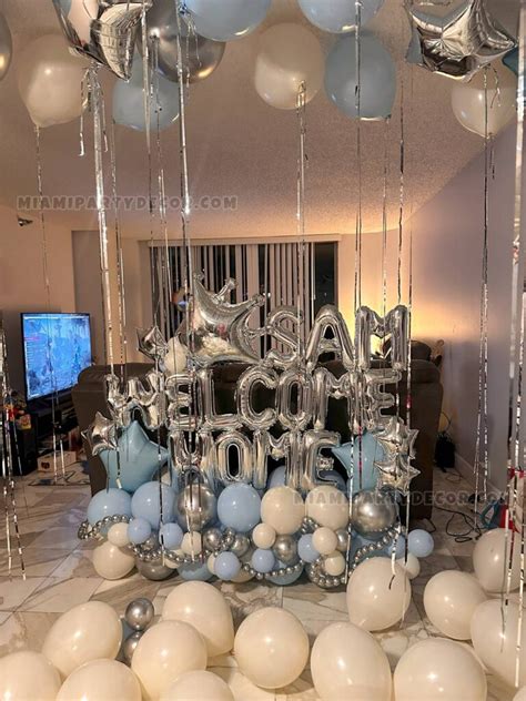 welcome balloon decoration|welcome home balloon decoration.